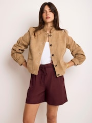 Mint Velvet Red Linen Blend Shorts - Image 3 of 8