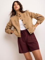 Mint Velvet Red Linen Blend Shorts - Image 4 of 8