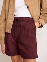 Mint Velvet Red Linen Blend Shorts - Image 5 of 8