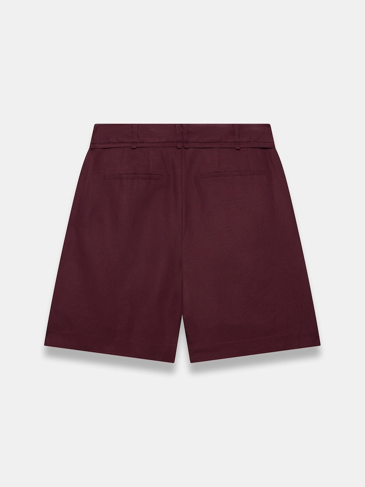 Mint Velvet Red Linen Blend Shorts - Image 8 of 8