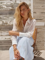 Mint Velvet Blue A Line Midi Skirt - Image 3 of 7