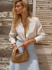 Mint Velvet Blue A Line Midi Skirt - Image 5 of 7