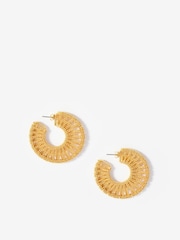 Mint Velvet Gold Beaded Hoop Earrings - Image 1 of 4