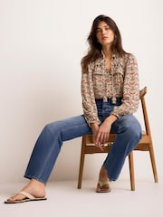 Mint Velvet Brown Floral Print Blouse - Image 2 of 7