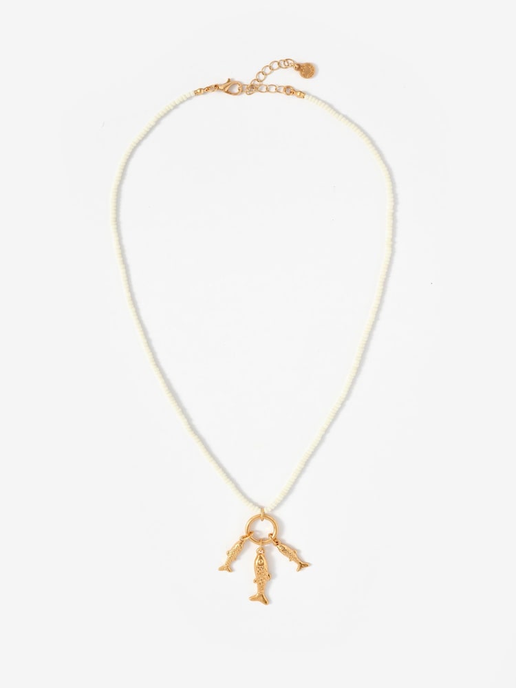 Mint Velvet Gold Fish Charm Necklace - Image 1 of 4