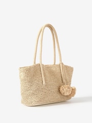 Mint Velvet Cream Blake Stripe Paper Tote Bag - Image 4 of 8