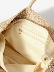 Mint Velvet Cream Blake Stripe Paper Tote Bag - Image 5 of 8