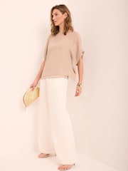 Mint Velvet Natural Sheer Panel Top - Image 2 of 8