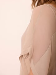 Mint Velvet Natural Sheer Panel Top - Image 4 of 8