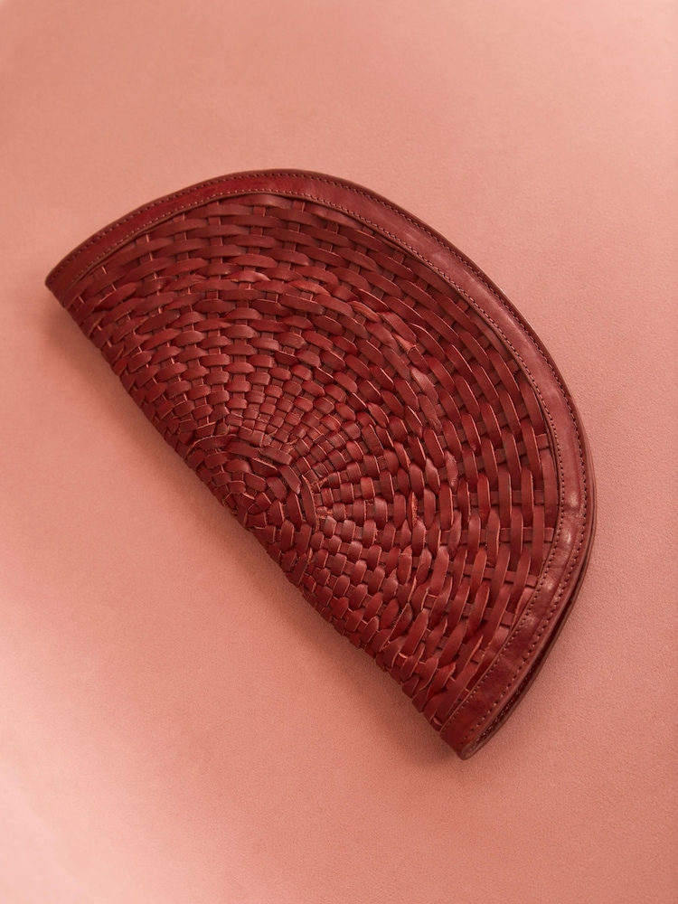 Rot - Mint Velvet Bea Leather Woven Purses - Bild 2 von 7