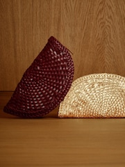 Rot - Mint Velvet Bea Leather Woven Purses - Bild 3 von 7