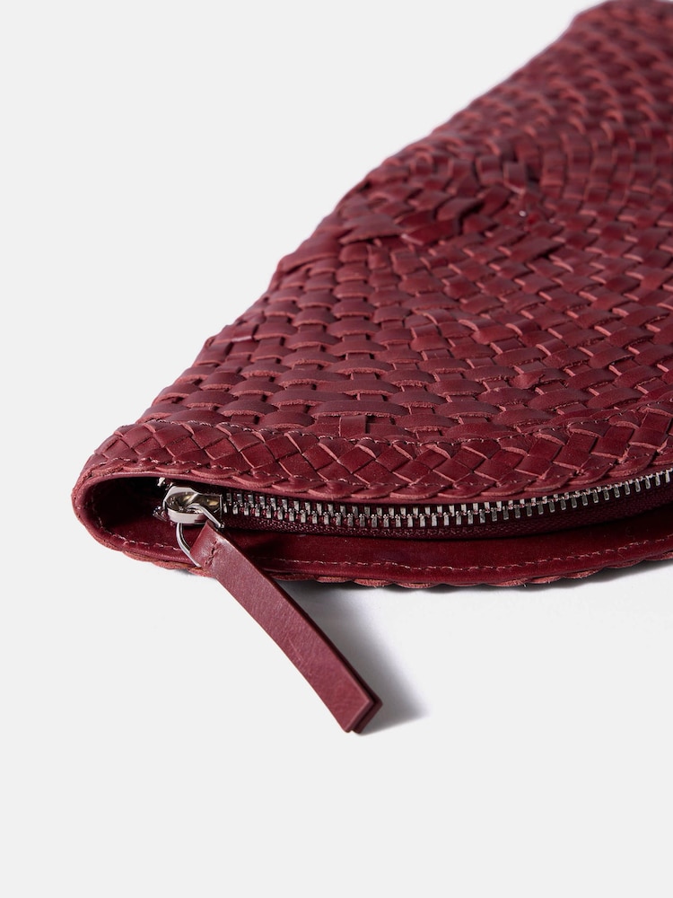 Rot - Mint Velvet Bea Leather Woven Purses - Bild 7 von 7