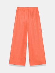 橙色 - Mint Velvet Linen Drawstring Wide Leg Trousers - 圖片 8/8