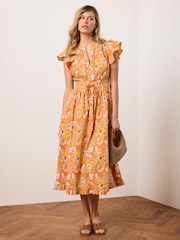 Mint Velvet Floral Print Cotton Midi Dress - Image 4 of 8