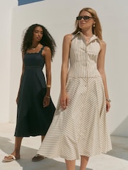 Mint Velvet Yellow Cotton Blend Striped Maxi Dress - Image 3 of 8