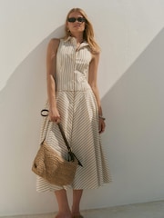 Mint Velvet Yellow Cotton Blend Striped Maxi Dress - Image 5 of 8