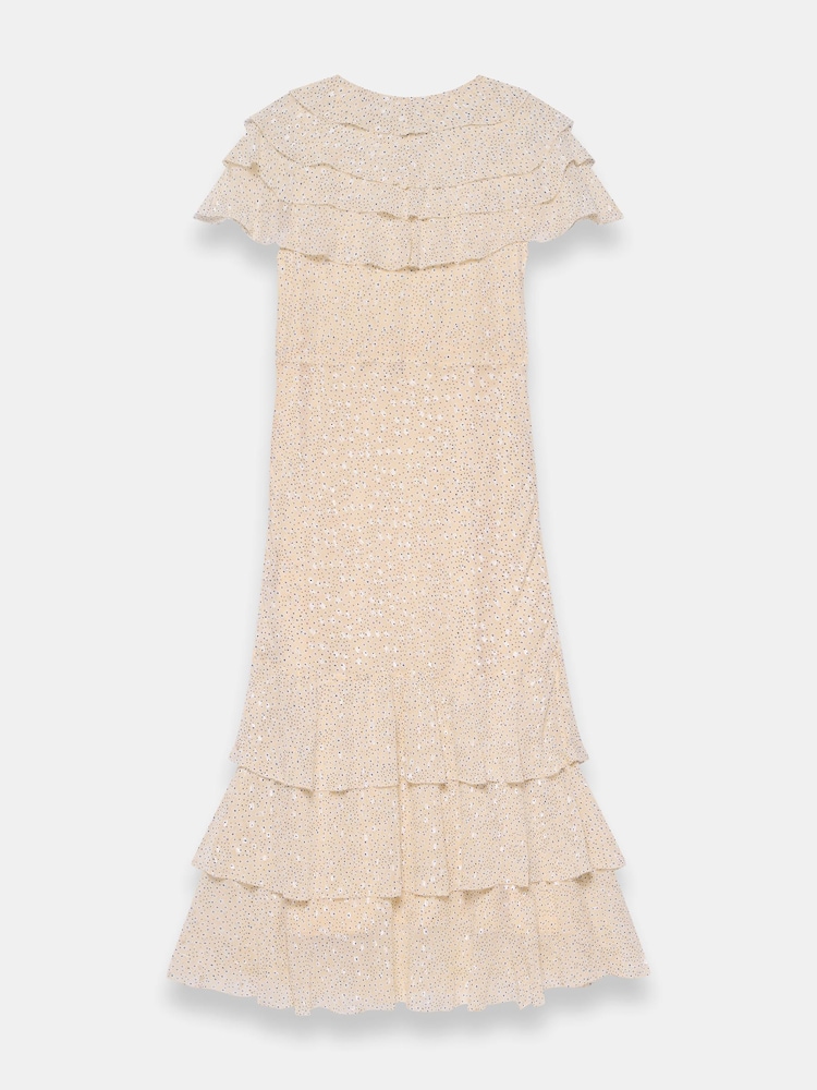 Mint Velvet Yellow Ruffle Print Midi Dress - Image 7 of 7