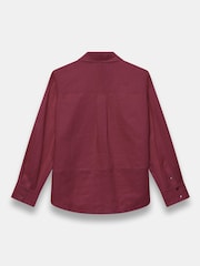 Mint Velvet Red Linen Sheer Panel Shirt - Image 8 of 8