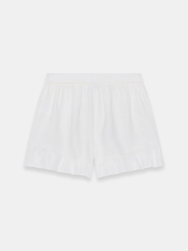 Mint Velvet White Linen Ruffle Trim Shorts - Image 7 of 7