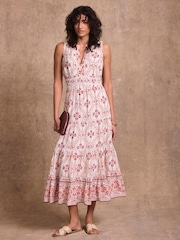 Mint Velvet Pink Geo Print Maxi Dress - Image 1 of 8