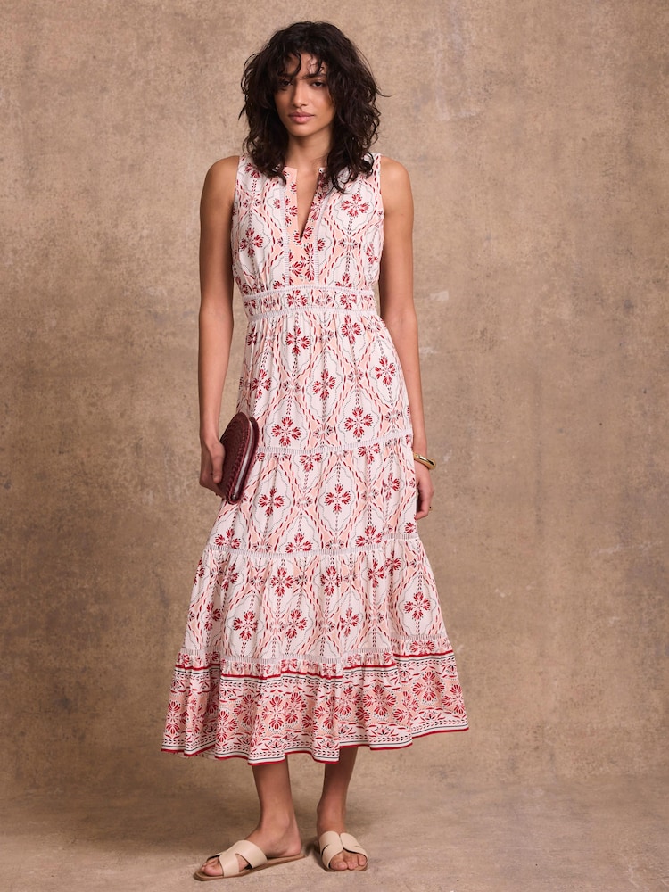 Mint Velvet Pink Geo Print Maxi Dress - Image 1 of 8 Mint Velvet Pink Geo Print Maxi Dress - Image 1 of 8