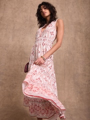 Mint Velvet Pink Geo Print Maxi Dress - Image 2 of 8