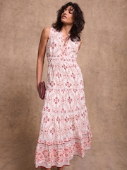 Mint Velvet Pink Geo Print Maxi Dress - Image 3 of 8