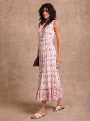 Mint Velvet Pink Geo Print Maxi Dress - Image 4 of 8