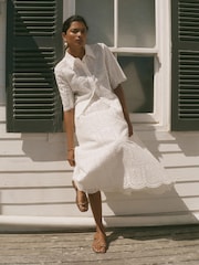 Mint Velvet White Cotton Broderie Shirt - Image 6 of 8