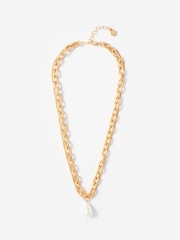 Mint Velvet Gold Drop Double Layered Necklace - Image 1 of 3