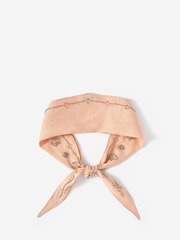 Mint Velvet Pink Linen Embellished Neck Scarf - Image 4 of 6