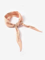 Mint Velvet Pink Linen Embellished Neck Scarf - Image 5 of 6