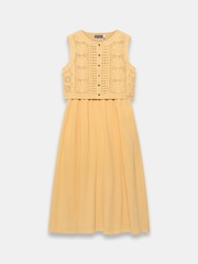 Mint Velvet Yellow Cotton Blend Crochet Midi Dress - Image 7 of 8