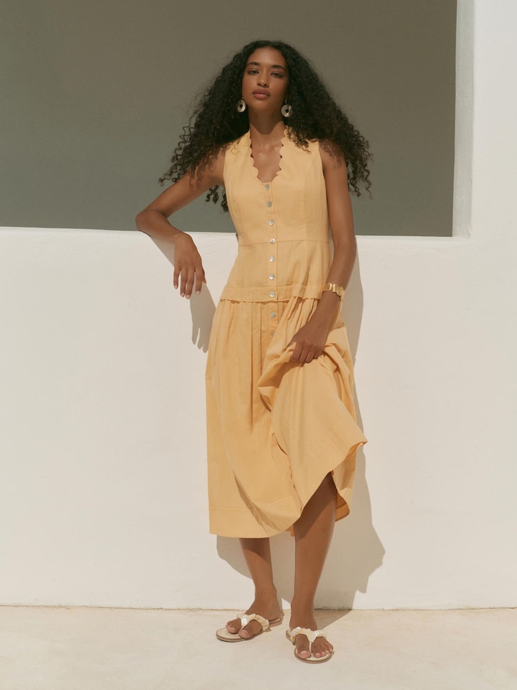 Mint Velvet Yellow Linen Maxi Dress - Image 1 of 8