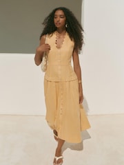 Mint Velvet Yellow Linen Maxi Dress - Image 2 of 8