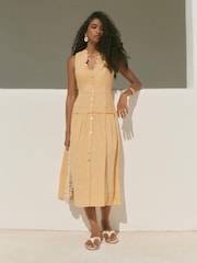 Mint Velvet Yellow Linen Maxi Dress - Image 3 of 8