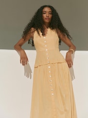 Mint Velvet Yellow Linen Maxi Dress - Image 4 of 8