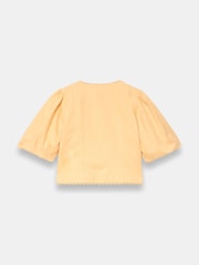 Mint Velvet Yellow Linen Puff Sleeve Top - Image 7 of 7