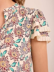 Mint Velvet Cream Floral Print Mini Dress - Image 3 of 7