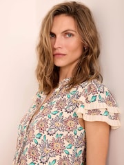 Mint Velvet Cream Floral Print Mini Dress - Image 5 of 7