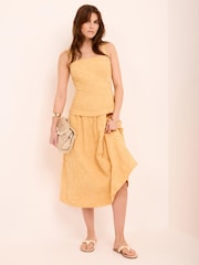 Mint Velvet Yellow Cotton Floral Midi Dress - Image 4 of 8