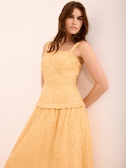 Mint Velvet Yellow Cotton Floral Midi Dress - Image 5 of 8