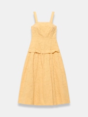 Mint Velvet Yellow Cotton Floral Midi Dress - Image 7 of 8
