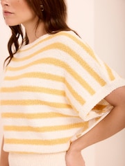 黃色 - Mint Velvet Striped Cotton Blend Top - 圖片 4/8