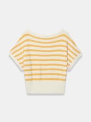 黃色 - Mint Velvet Striped Cotton Blend Top - 圖片 8/8