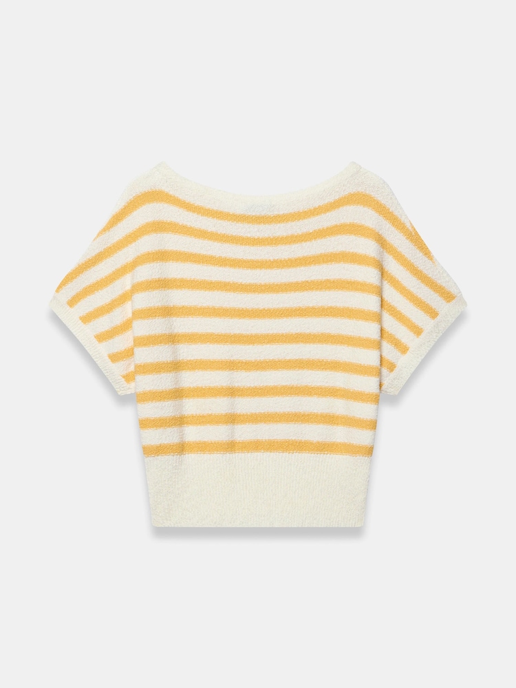 黃色 - Mint Velvet Striped Cotton Blend Top - 圖片 8/8