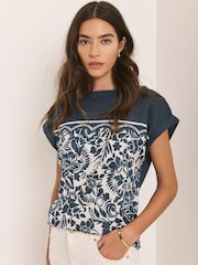 Mint Velvet Blue Floral Print Top - Image 1 of 7