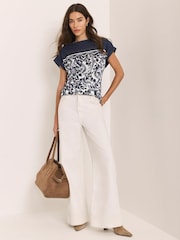 Mint Velvet Blue Floral Print Top - Image 3 of 7