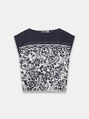 Mint Velvet Blue Floral Print Top - Image 6 of 7