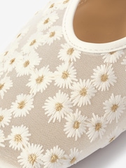 Mint Velvet Cream Flora Mesh Ballet Flats - Image 4 of 4